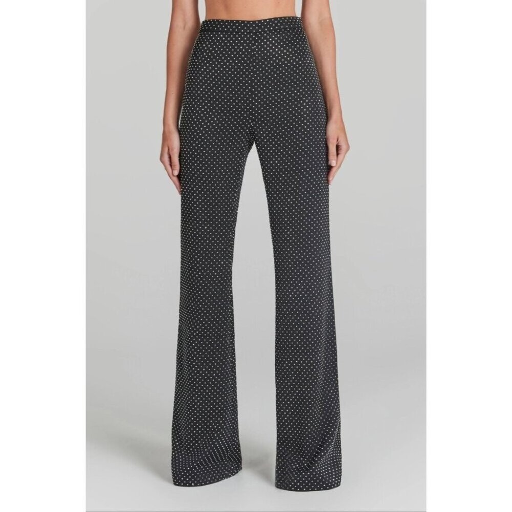 Nadine Merabi Kira Black Embellished Pants S/M US6 NWT $315